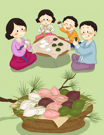 알록달록 꽃송편 만들기